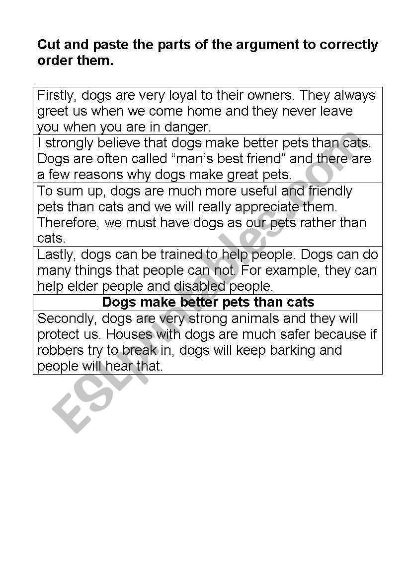 persuasive essay dogs are better than cats